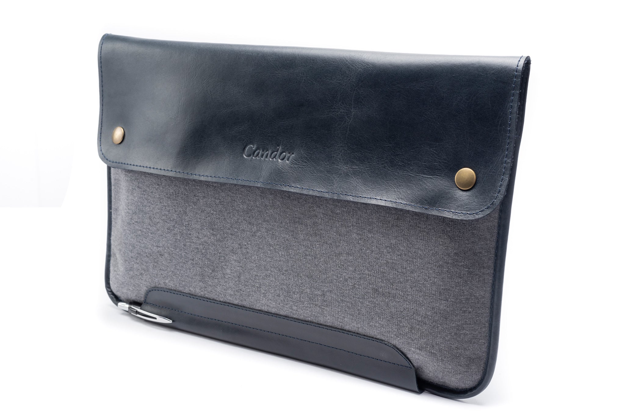 Full Grain Leather with Fabric Laptop Sleeve