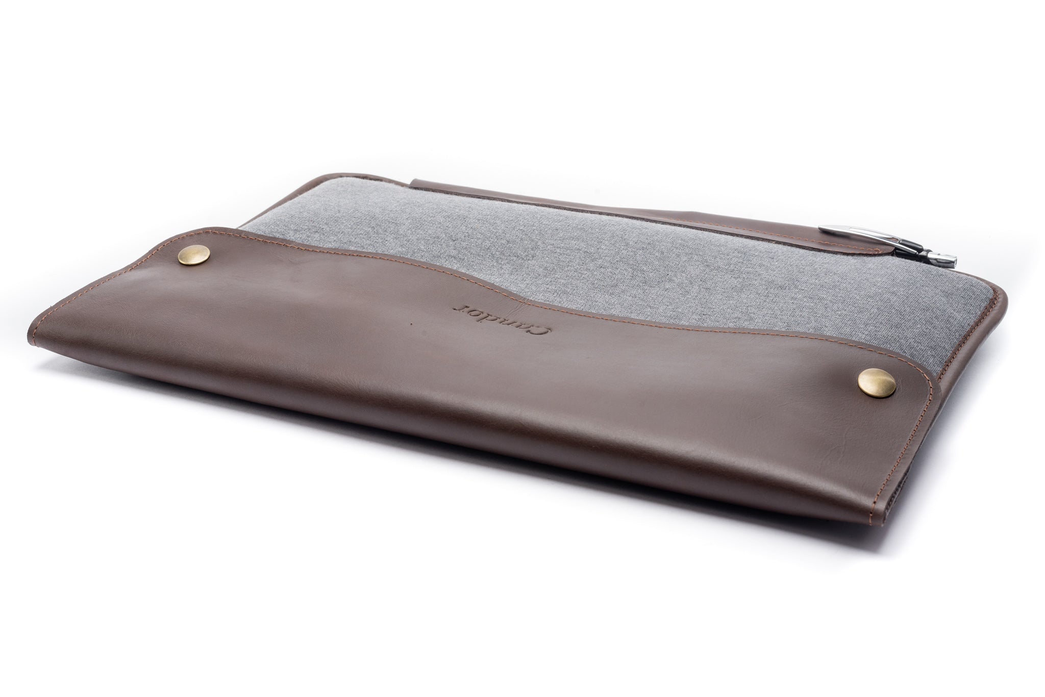 Full Grain Leather with Fabric Laptop Sleeve
