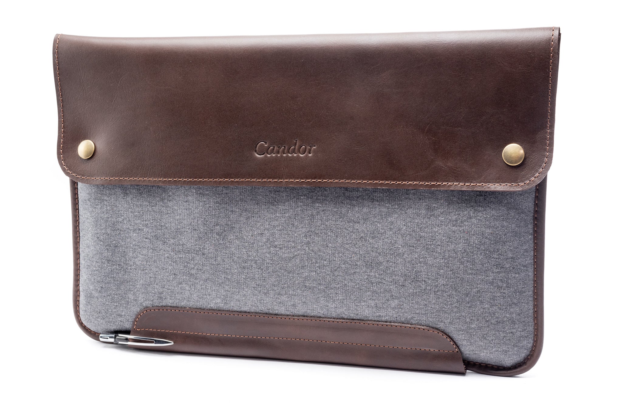 Full Grain Leather with Fabric Laptop Sleeve