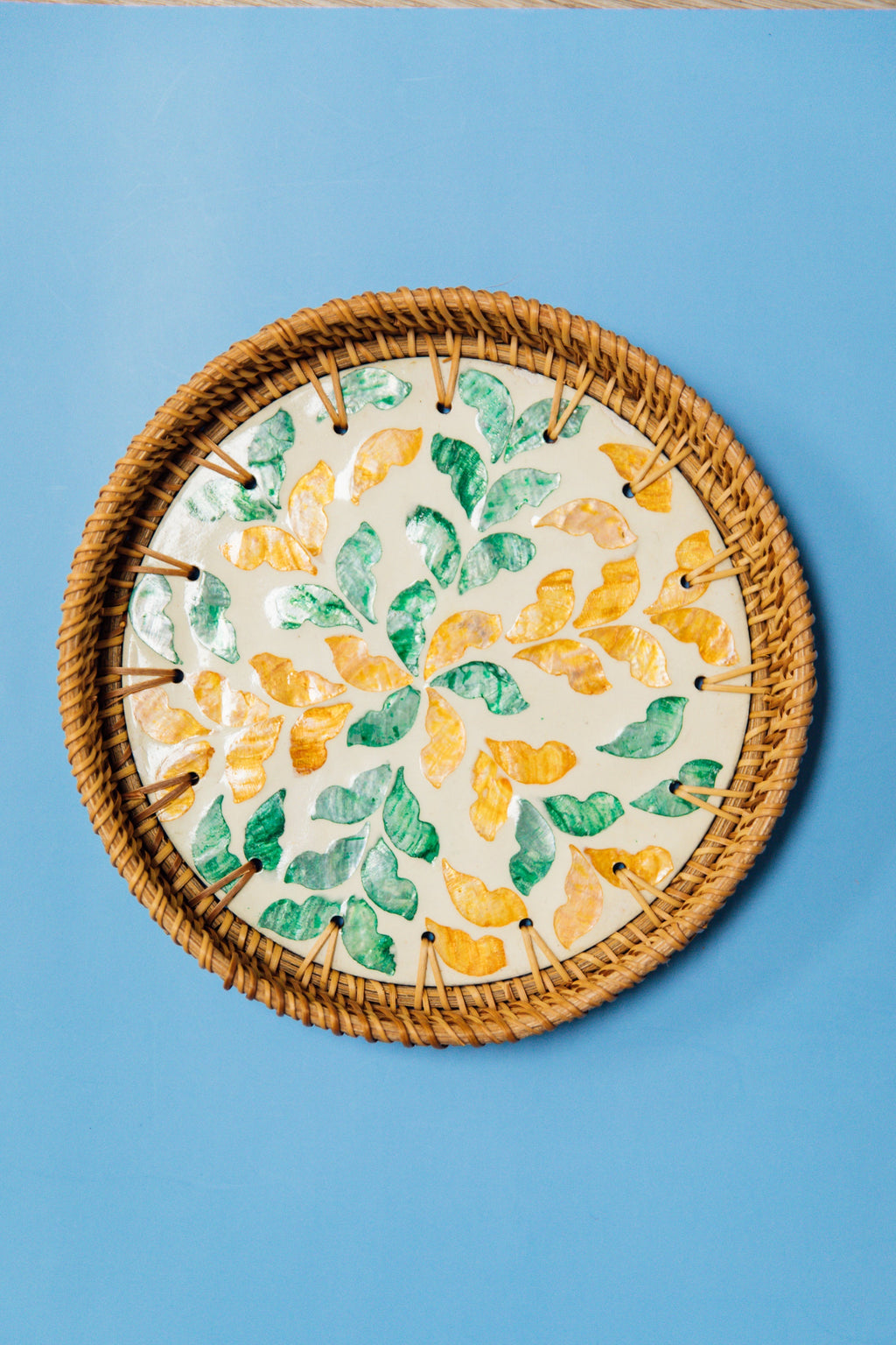 Wicker Small Circular Tray