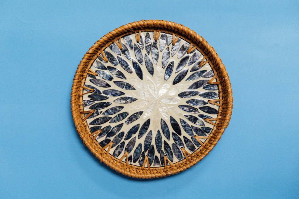 Wicker Small Circular Tray