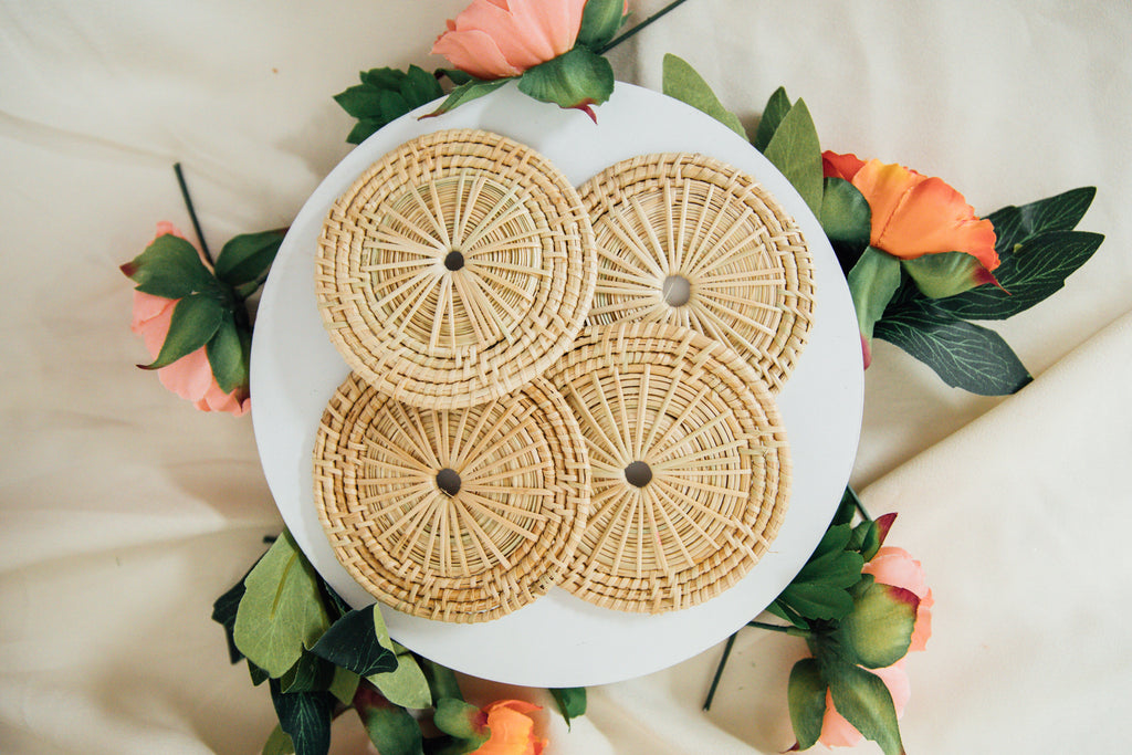 Wicker Coaster Set