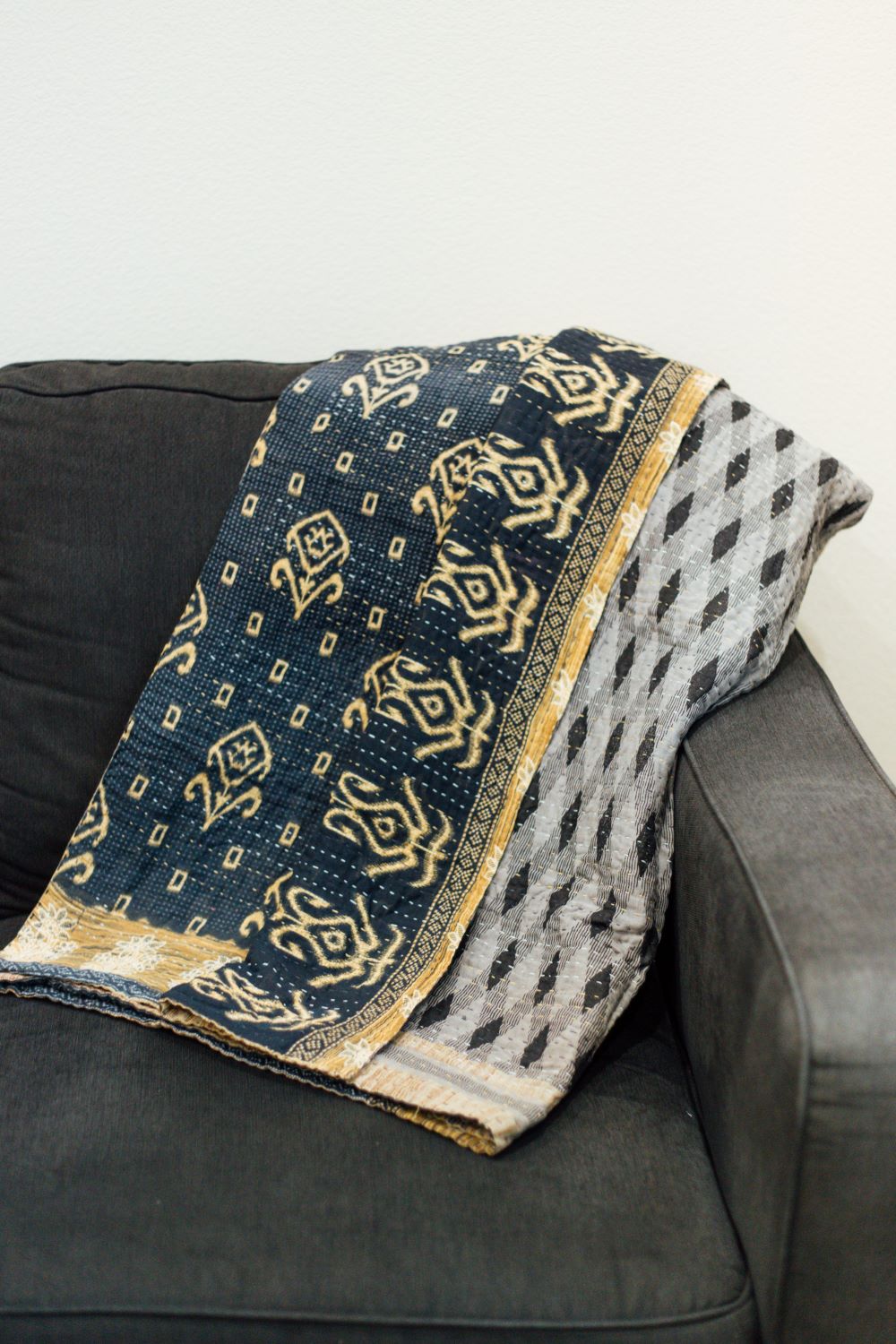 Kantha Throw Blanket