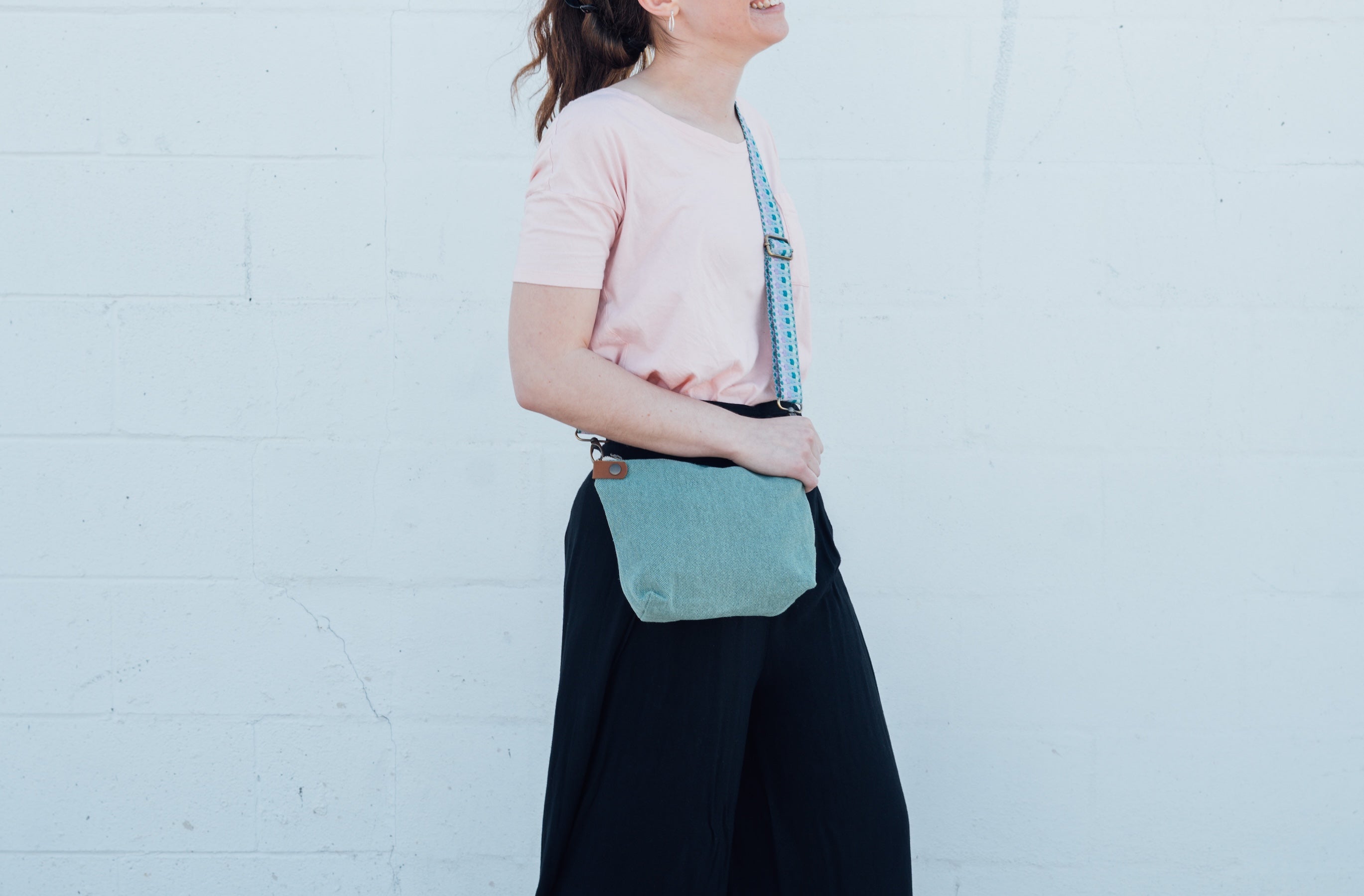 Thai Canvas Crossbody with Woven Strap