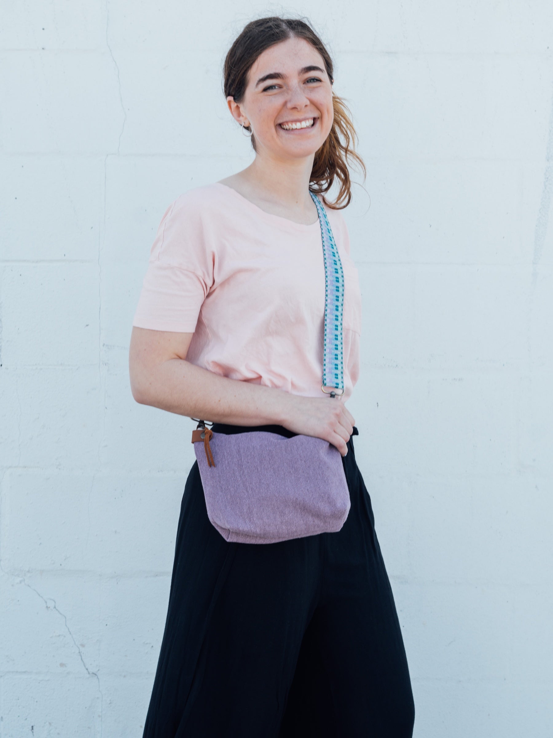 Thai Canvas Crossbody with Woven Strap